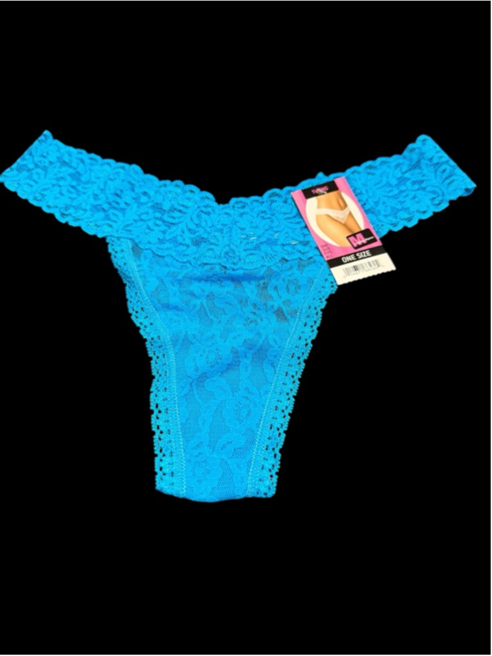 Women's Maidenform One Size Blue Lace Thong Panty